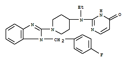 2-(ethyl{1-[1-(4-fluorobenzyl)-1H-benzimidazol-2-yl]piperidin-4-yl}amino)pyrimidin-4(3H)-one