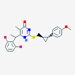 4(3H)-Pyrimidinone, 6-[(1R)-1-(2,6-difluorophenyl)ethyl]-2-[[[(1R,2R)-2-(4-methoxyphenyl)cyclopropyl]methyl]thio]-5-methyl-