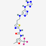 Urea, N-[5-methyl-2-(trifluoromethyl)-3-furanyl]-N'-[5-[2-[[6-(1H-1,2,4-triazol-5-ylamino)-4-pyrimidinyl]amino]ethyl]-2-thiazolyl]-