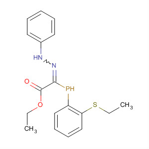 Acetic acid, [(ethylthio)phenylphosphinyl](phenylhydrazono)-, ethyl ester