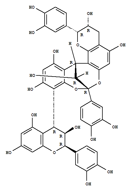 8,14-Methano-2H,14H-1-benzopyrano[7,8-d][1,3]benzodioxocin-3,5,11,13,15-pentol,2,8-bis(3,4-dihydroxyphenyl)-10-[2-(3,4-dihydroxyphenyl)-3,4-dihydro-3,5,7-trihydroxy-2H-1-benzopyran-4-yl]-3,4-dihydro-,[2R-[2a,3a,8b,10(2R*,3R*,4R*),14b,15R*]]-
