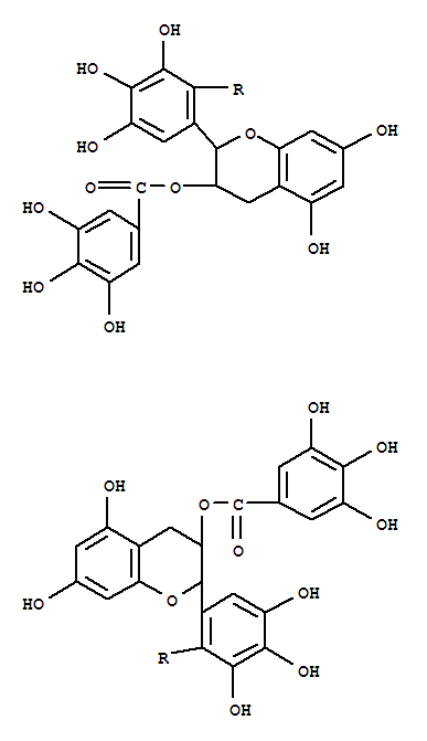 Benzoicacid, 3,4,5-trihydroxy-,(4,4',5,5',6,6'-hexahydroxy[1,1'-biphenyl]-2,2'-diyl)bis(3,4-dihydro-5,7-dihydroxy-2H-1-benzopyran-2,3-diyl)ester, stereoisomer