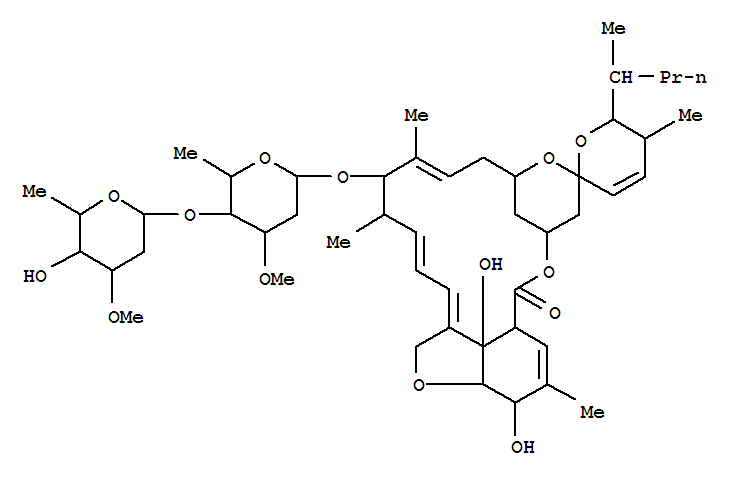Spiro[11,15-methano-2H,13H,17H-furo[4,3,2-pq][2,6]benzodioxacyclooctadecin-13,2'-[2H]pyran],avermectin A1a deriv.