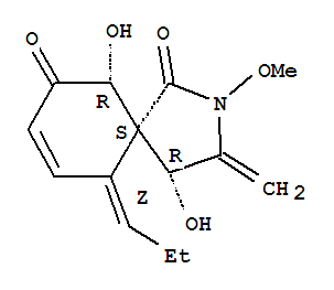 2-Azaspiro[4.5]dec-8-ene-1,7-dione,4,6-dihydroxy-2-methoxy-3-methylene-10-propylidene-, [4a,5b(6R*,10Z)]-