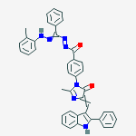 (5Z)-2-methyl-3-[4-({(E)-[(E)-[2-(2-methylphenyl)hydrazinylidene](phenyl)methyl]diazenyl}carbonyl)phenyl]-5-[(2-phenyl-1H-indol-3-yl)methylidene]-3,5-dihydro-4H-imidazol-4-one