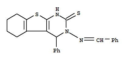 4-phenyl-3-{[(E)-phenylmethylidene]amino}-3,4,5,6,7,8-hexahydro[1]benzothieno[2,3-d]pyrimidine-2(1H)-thione