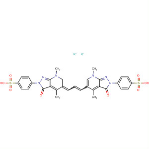 Benzenesulfonic acid,4-[3,7-dihydro-4,7-dimethyl-3-oxo-5-[3-[2,3,6,7-tetrahydro-4,7-dimethyl-3-oxo-2-(4-sulfophenyl)-5H-pyrazolo[3,4-b]pyridin-5-ylidene]-1-propenyl]-2H-pyrazolo[3,4-b]pyridin-2-yl]-, dipotassium salt