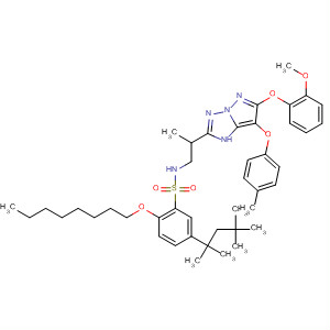 Benzenesulfonamide,N-[2-[6-(2-methoxyphenoxy)-7-(4-methylphenoxy)-1H-pyrazolo[1,5-b][1,2,4]triazol-2-yl]propyl]-2-(octyloxy)-5-(1,1,3,3-tetramethylbutyl)-