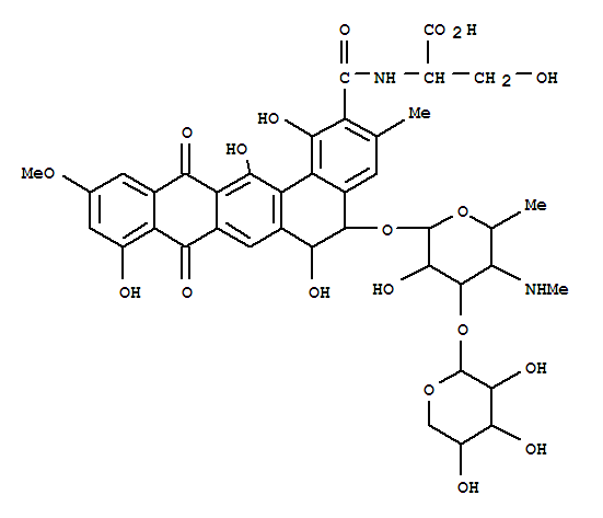 (2S)-3-hydroxy-2-({[(5S,6S)-1,6,9,14-tetrahydroxy-5-{[(2S,3R,4S,5S,6R)-3-hydroxy-6-methyl-5-(methylamino)-4-{[(2S,3R,4S,5R)-3,4,5-trihydroxytetrahydro-2H-pyran-2-yl]oxy}tetrahydro-2H-pyran-2-yl]oxy}-11-methoxy-3-methyl-8,13-dioxo-5,6,8,13-tetrahydrobenzo[