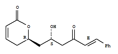 2H-Pyran-2-one,5,6-dihydro-6-[(2S,5E)-2-hydroxy-4-oxo-6-phenyl-5-hexen-1-yl]-, (6R)-