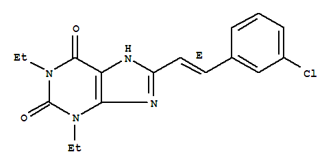 8-[(E)-2-(3-chlorophenyl)ethenyl]-1,3-diethyl-3,7-dihydro-1H-purine-2,6-dione