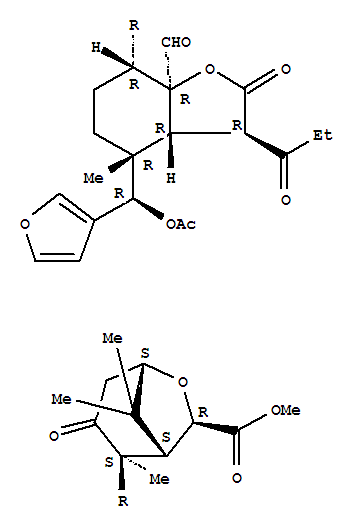 6-Oxabicyclo[3.2.1]octane-7-carboxylicacid,2-[4-[(acetyloxy)-3-furanylmethyl]-7a-formyloctahydro-4-methyl-2-oxo-3-(1-oxopropyl)-7-benzofuranyl]-2,8,8-trimethyl-3-oxo-,methyl ester, [3R-[3a,3aa,4b(R*),7b(1S*,2S*,5S*,7R*),7ab]]-