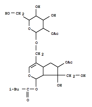 b-D-Glucopyranoside,[6-(acetyloxy)-1,4a,5,6,7,7a-hexahydro-7-hydroxy-7-(hydroxymethyl)-1-(3-methyl-1-oxobutoxy)cyclopenta[c]pyran-4-yl]methyl,2-acetate, [1S-(1a,4aa,6a,7b,7aa)]-
