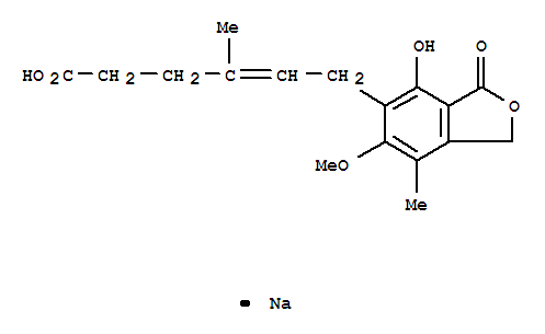 4-Hexenoic acid,6-(1,3-dihydro-4-hydroxy-6-methoxy-7-methyl-3-oxo-5-isobenzofuranyl)-4-methyl-,sodium salt (1:1)