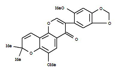 6-Methoxy-3-(6-methoxy-1,3-benzodioxol-5-yl)-8,8-dimethyl-4H,8H-benzo[1,2-b:3,4-b]dipyran-4-one