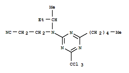 3-{butan-2-yl[4-pentyl-6-(trichloromethyl)-1,3,5-triazin-2-yl]amino}propanenitrile
