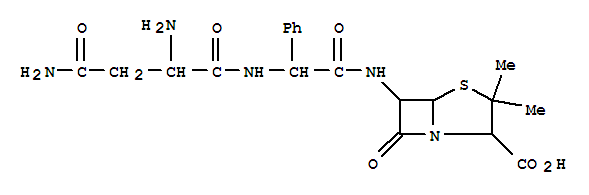 6-{[(1S)-2-(L-asparaginylamino)-2-oxo-1-phenylethyl]amino}-3,3-dimethyl-7-oxo-4-thia-1-azabicyclo[3.2.0]heptane-2-carboxylic acid