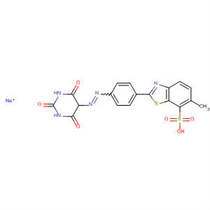 7-Benzothiazolesulfonic acid, 2-(4-(2-(hexahydro-2,4,6-trioxo-5-pyrimidinyl)diazenyl)phenyl)-6-methyl-, sodium salt (1:1)