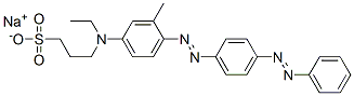 sodium 3-[ethyl[3-methyl-4-[[4-(phenylazo)phenyl]azo]phenyl]amino]propanesulphonate
