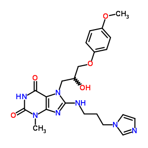 7-[2-hydroxy-3-(4-methoxyphenoxy)propyl]-8-{[3-(1H-imidazol-1-yl)propyl]amino}-3-methyl-3,7-dihydro-1H-purine-2,6-dione
