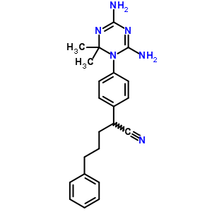 2-[4-(4,6-diamino-2,2-dimethyl-1,3,5-triazin-1(2H)-yl)phenyl]-5-phenylpentanenitrile