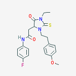 2-[1-ethyl-3-[2-(4-methoxyphenyl)ethyl]-5-oxo-2-sulfanylideneimidazolidin-4-yl]-n-(4-fluorophenyl)acetamide