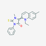 5-(1-ethyl-6-methylquinolin-2-ylidene)-1-methyl-3-phenyl-2-sulfanylideneimidazolidin-4-one