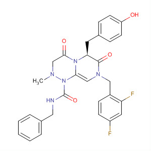 2H-Pyrazino[2,1-c][1,2,4]triazine-1(6H)-carboxamide,8-[(2,4-difluorophenyl)methyl]hexahydro-6-[(4-hydroxyphenyl)methyl]-2-methyl-4,7-dioxo-N-(phenylmethyl)-, (6S)-