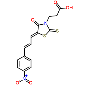 3-{(5Z)-5-[(2E)-3-(4-nitrophenyl)prop-2-en-1-ylidene]-4-oxo-2-thioxo-1,3-thiazolidin-3-yl}propanoic acid