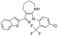 PYRAZOLO[3,4-B]AZEPINE,3-(2-BENZOFURANYL)-1-[4-CHLORO-2-(TRIFLUOROMETHYL)PHENYL]-1,4,5,6,7,8-HEXAHYDRO-