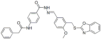 BENZOIC ACID 4-[(PHENYLACETYL)AMINO]-,[[3-[(2-BENZOXAZOLYLTHIO)METHYL]-4-METHOXYPHENYL]METHYLENE]HYDRAZIDE