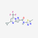 PYRAZOLO[1,5-A]PYRIMIDINE-2-CARBOXAMIDE,5-CYCLOPROPYL-N-(5-METHYL-1,3,4-THIADIAZOL-2-YL)-7-(TRIFLUOROMETHYL)-