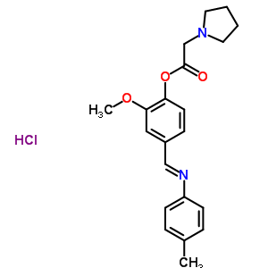 2-methoxy-4-{(E)-[(4-methylphenyl)imino]methyl}phenyl pyrrolidin-1-ylacetate hydrochloride
