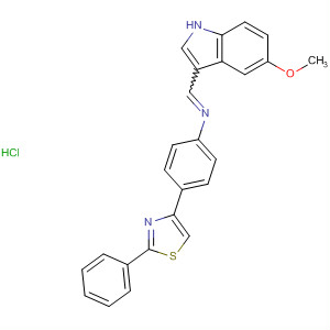 Benzenamine,N-[(5-methoxy-1H-indol-3-yl)methylene]-4-(2-phenyl-4-thiazolyl)-,monohydrochloride