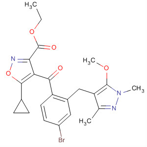 3-Isoxazolecarboxylic acid,4-[4-bromo-2-[(5-methoxy-1,3-dimethyl-1H-pyrazol-4-yl)methyl]benzoyl]-5-cyclopropyl-, ethyl ester