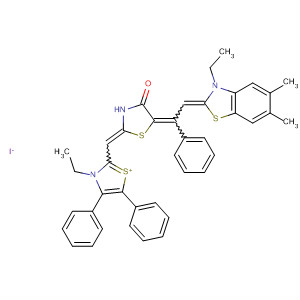 Thiazolium,3-ethyl-2-[[5-[2-(3-ethyl-5,6-dimethyl-2(3H)-benzothiazolylidene)-1-phenylethylidene]-4-oxo-2-thiazolidinylidene]methyl]-4,5-diphenyl-, iodide
