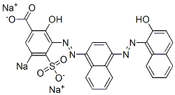 2-Hydroxy-3-[[4-[(2-hydroxy-1-naphthalenyl)azo]-1-naphthalenyl]azo]-5-sodiosulfobenzoic acid sodium salt