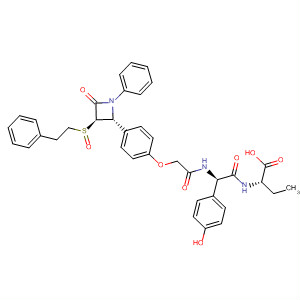 Butanoic acid,2-[[(2R)-(4-hydroxyphenyl)[[[4-[(2R,3R)-4-oxo-1-phenyl-3-[(2-phenylethyl)sulfinyl]-2-azetidinyl]phenoxy]acetyl]amino]acetyl]amino]-, (2S)-