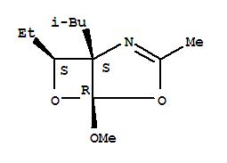 4,6-Dioxa-2-azabicyclo[3.2.0]hept-2-ene,7-ethyl-5-methoxy-3-methyl-1-(2-methylpropyl)-, (1R,5S,7R)-rel-