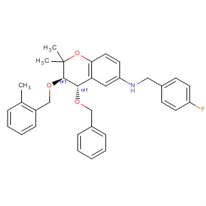 2H-1-Benzopyran-6-amine,N-[(4-fluorophenyl)methyl]-3,4-dihydro-2,2-dimethyl-3-[(2-methylphenyl)methoxy]-4-(phenylmethoxy)-, (3R,4S)-rel-
