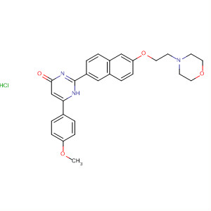 4(1H)-Pyrimidinone,6-(4-methoxyphenyl)-2-[6-[2-(4-morpholinyl)ethoxy]-2-naphthalenyl]-,monohydrochloride
