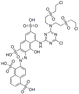 2-[[8-[[4-[bis[2-[(2-chloroethyl)sulphonyl]ethyl]amino]-6-chloro-1,3,5-triazin-2-yl]amino]-1-hydroxy-3,6-disulpho-2-naphthyl]azo]naphthalene-1,5-disulphonic acid
