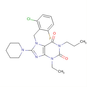 1H-Purine-2,6-dione,7-[(2-chloro-6-fluorophenyl)methyl]-3-ethyl-3,7-dihydro-8-(1-piperidinyl)-1-propyl-