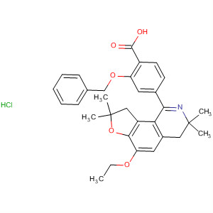 Benzoic acid,4-(6-ethoxy-3,4,8,9-tetrahydro-3,3,8,8-tetramethylfuro[2,3-h]isoquinolin-1-yl)-2-(phenylmethoxy)-, hydrochloride