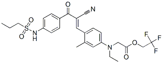 2,2,2-trifluoroethyl N-[4-[2-cyano-3-oxo-3-[4-[(propylsulphonyl)amino]phenyl]-1-propenyl]-m-tolyl]-N-ethylglycinate