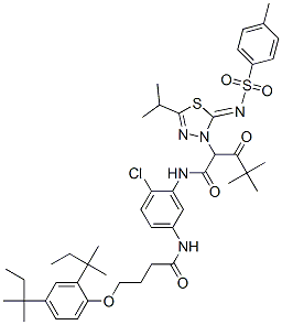 N-[2-chloro-5-[[4-(2,4-di-tert-pentylphenoxy)-1-oxobutyl]amino]phenyl]-alpha-(2,2-dimethyl-1-oxopropyl)-5-isopropyl-2-[(p-tolylsulphonyl)imino]-1,3,4-thiadiazol-3(2H)-acetamide
