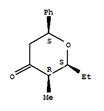 4H-Pyran-4-one,2-ethyltetrahydro-3-methyl-6-phenyl-, (2S,3R,6S)-