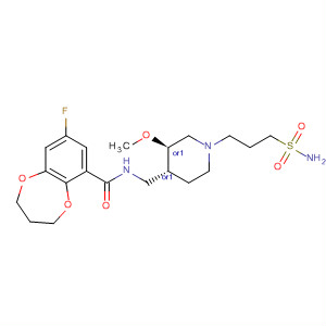 2H-1,5-Benzodioxepin-6-carboxamide,N-[[(3R,4R)-1-[3-(aminosulfonyl)propyl]-3-methoxy-4-piperidinyl]methyl]-8-fluoro-3,4-dihydro-, rel-