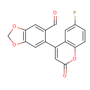 1,3-Benzodioxole-5-carboxaldehyde,6-(6-fluoro-2-oxo-2H-1-benzopyran-4-yl)-