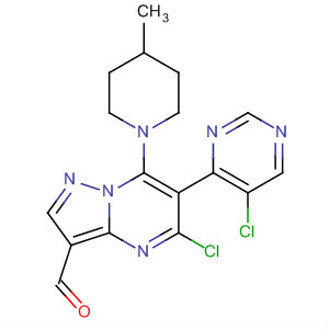 Pyrazolo[1,5-a]pyrimidine-3-carboxaldehyde,5-chloro-6-(5-chloro-4-pyrimidinyl)-7-(4-methyl-1-piperidinyl)-